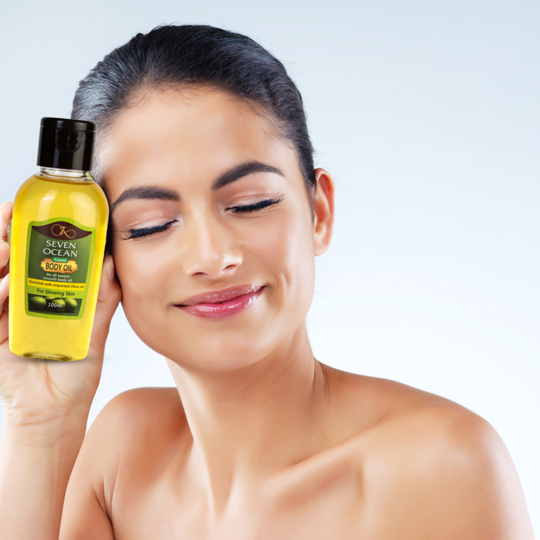 SEVEN OCEAN NATURAL BODY OIL (100ml) PACK OF 2pcs (Enriched with Olive Oil, Haldi, Neem and other natural ingredients)