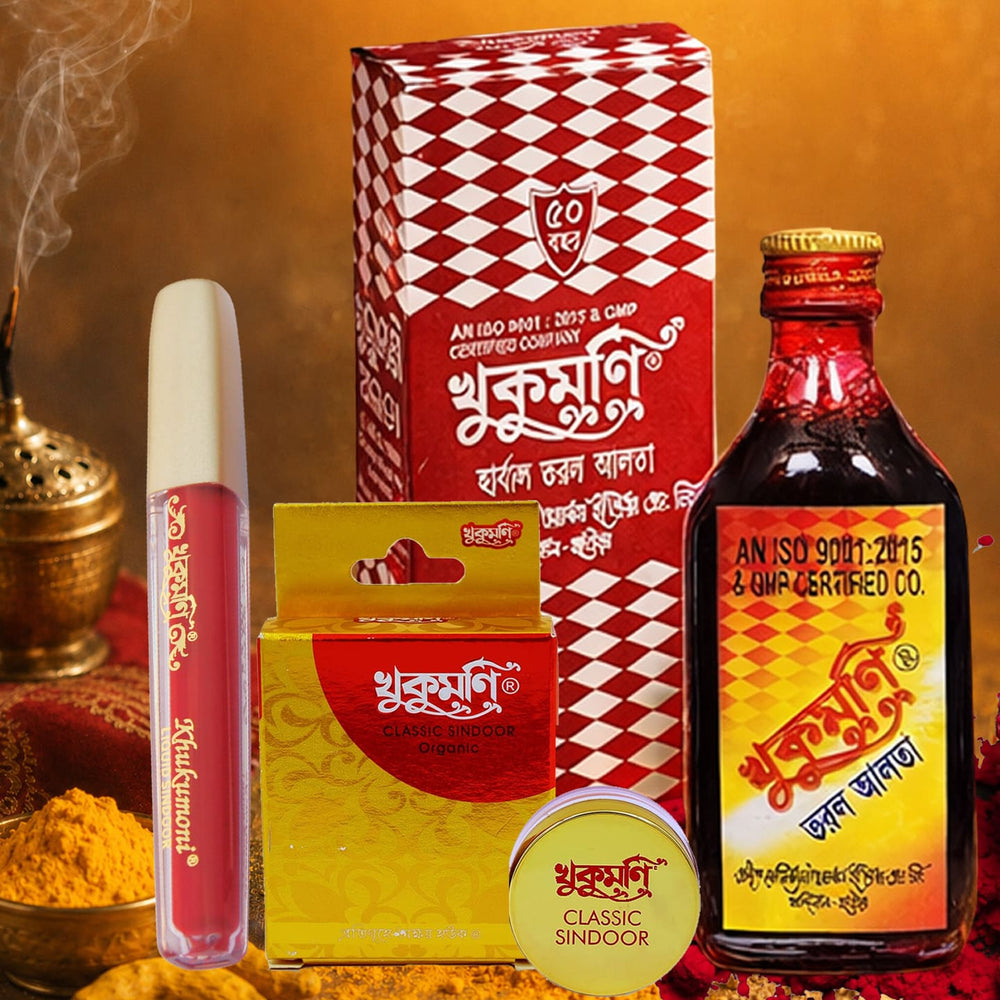 Traditional Essentials Combo – 100ml Alta + Classic Red Sindoor + Premium Liquid Sindoor