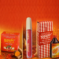 Traditional Beauty Combo Pack – 100ml Alta + Orange Dust Sindoor + Premium Red Liquid Sindoor