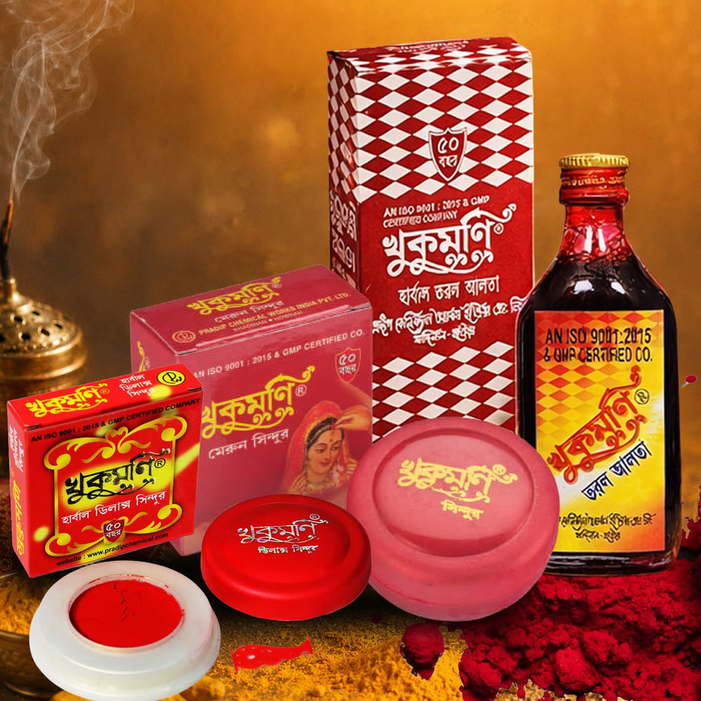 Traditional Beauty Combo – 50ml. Herbal Alta + Delux Red Sindoor + Exclusive Maroon Sindoor