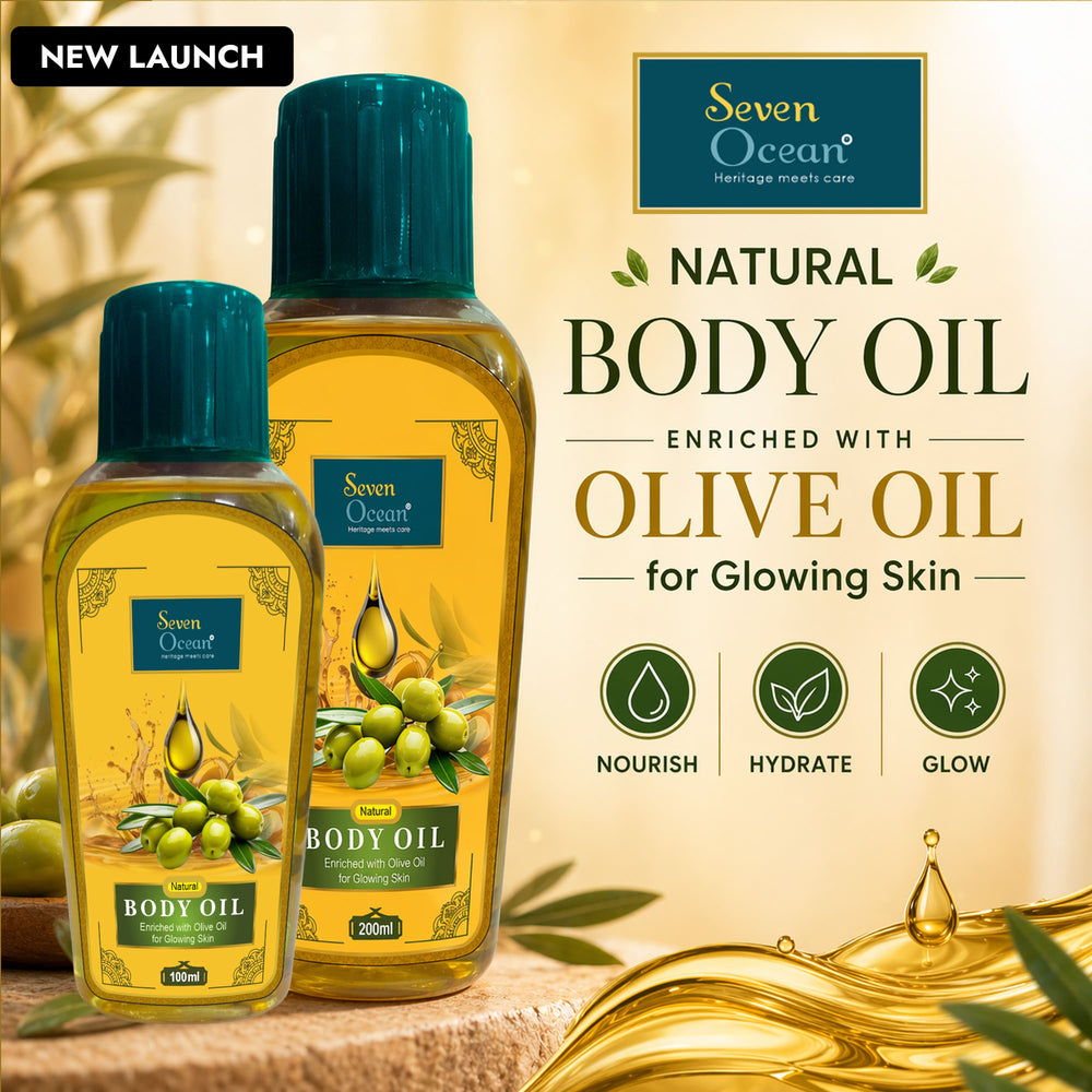 Natural Body Oil (Enriched with Olive Oil, Haldi, Neem and Other Natural Ingredients)- 200ml