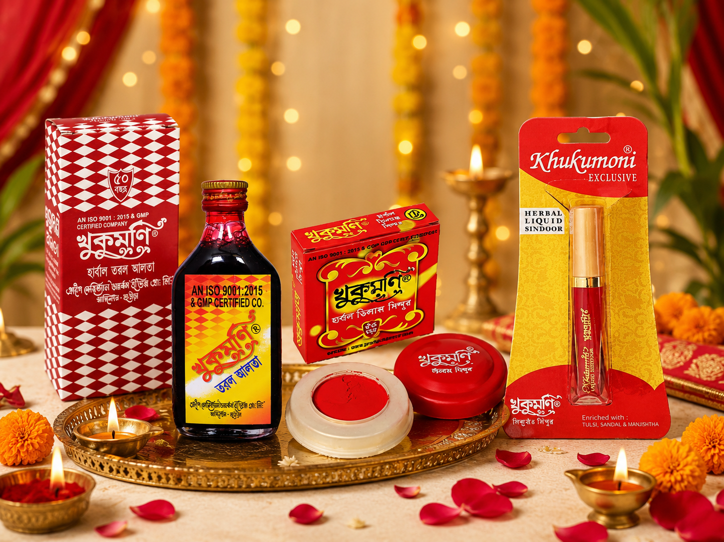 Alta 100ml + Delux red sindoor & Exclusive Red Liquid Sindoor Combo Pack
