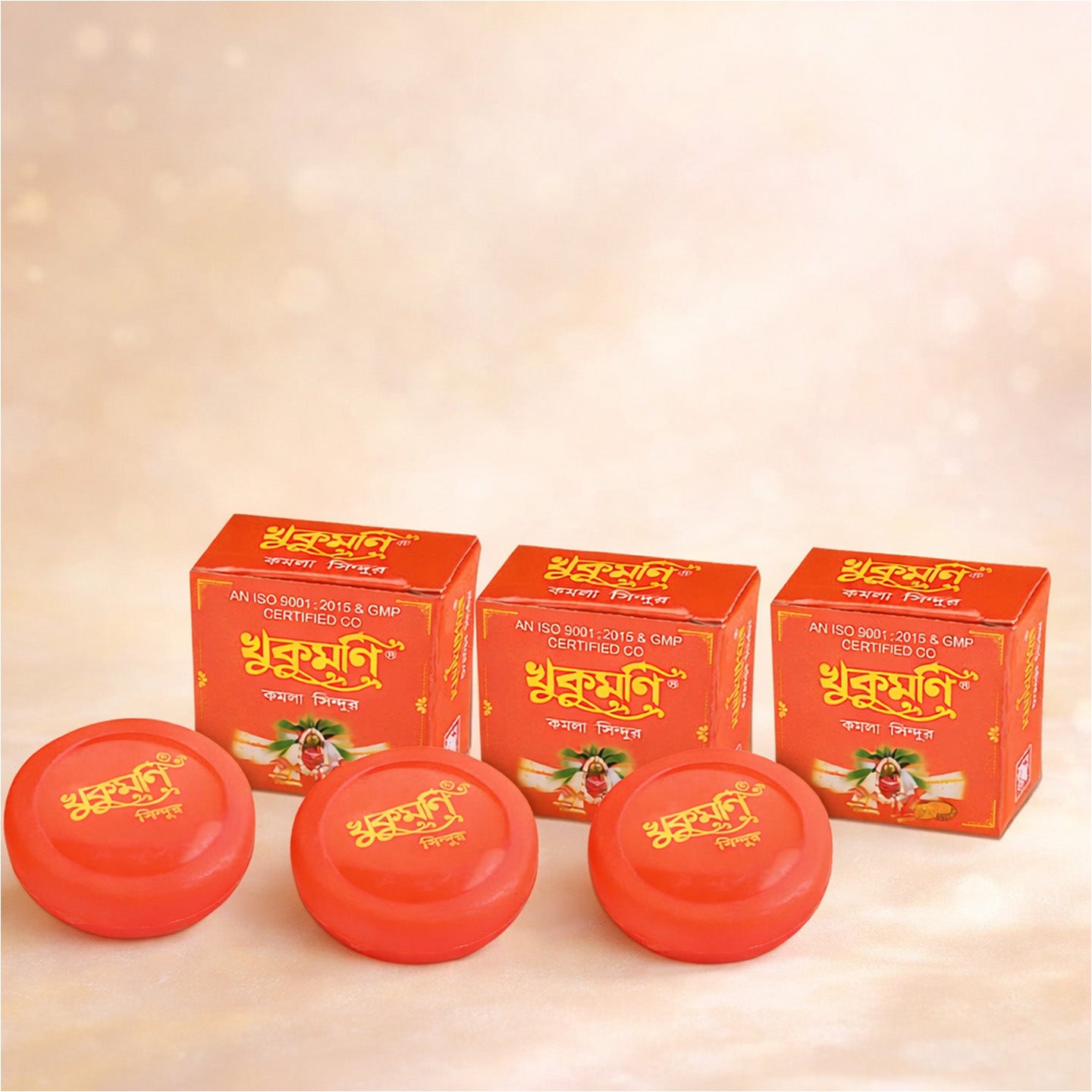 Khukumoni Orange Dust Sindoor Combo Pack (3pcs.)
