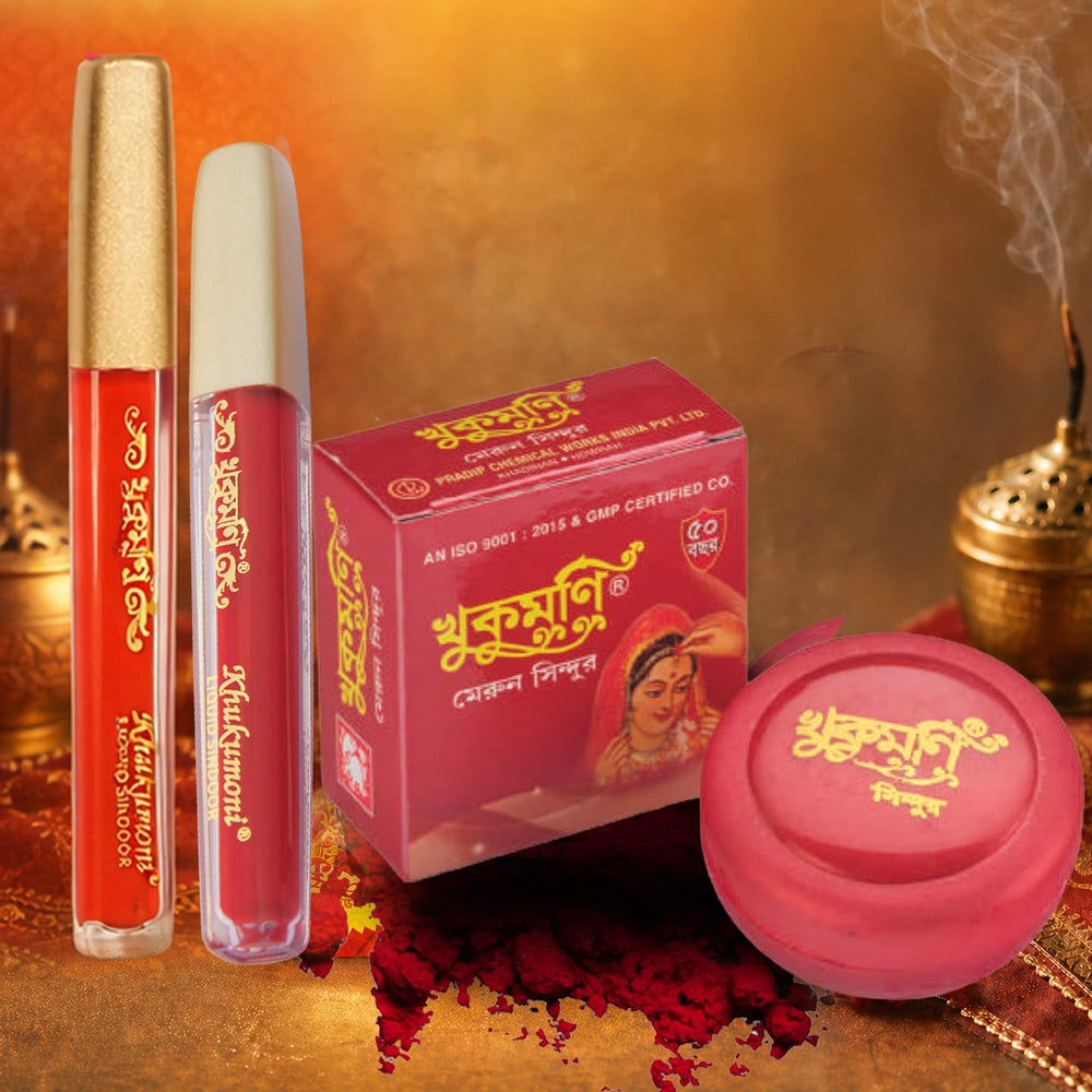 Premium Sindoor Trio Combo – Premium Liquid Red Sindoor + Premium Liquid Orange Sindoor + Maroon Dust Sindoor
