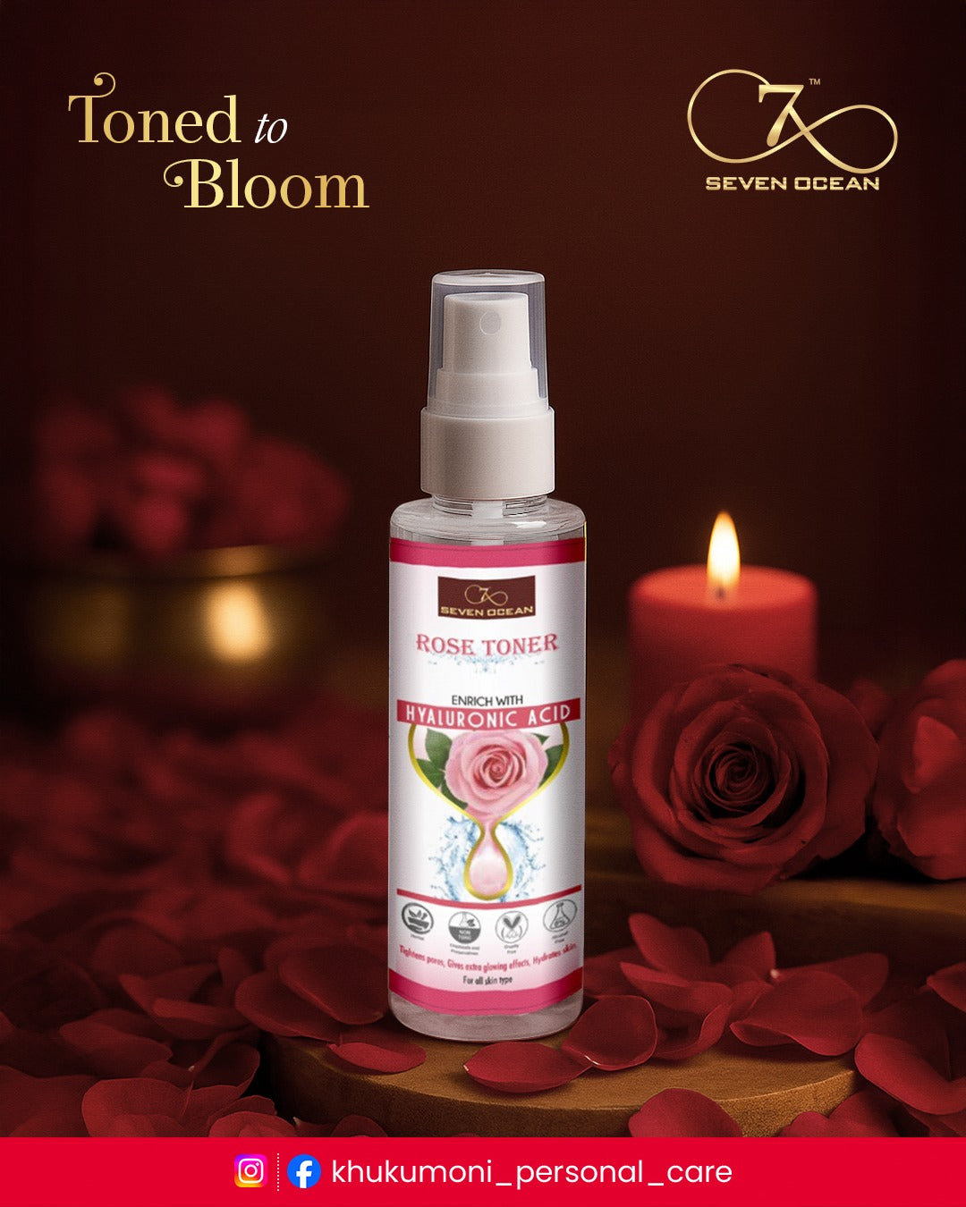 Seven Ocean Rose Toner - 100% Natural
