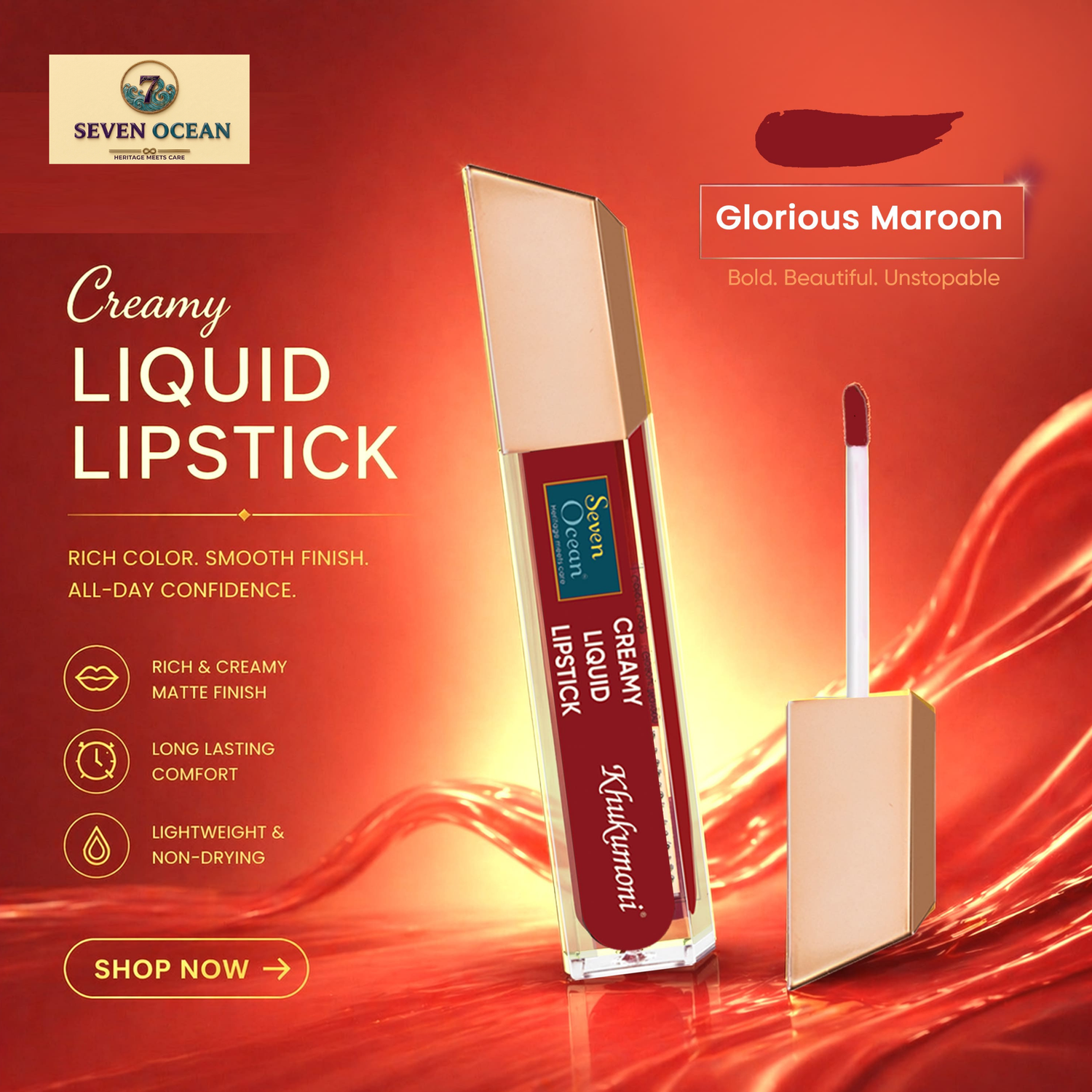 Red Shot + Glorious Maroon Lipstick Combo