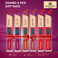 Creamy Liquid Lipstick- Candy Blush + Berry Shine + Woody Rust + Secret Crush + Red Twilight + Red Shot- Combo Gift [Pack Of 6]
