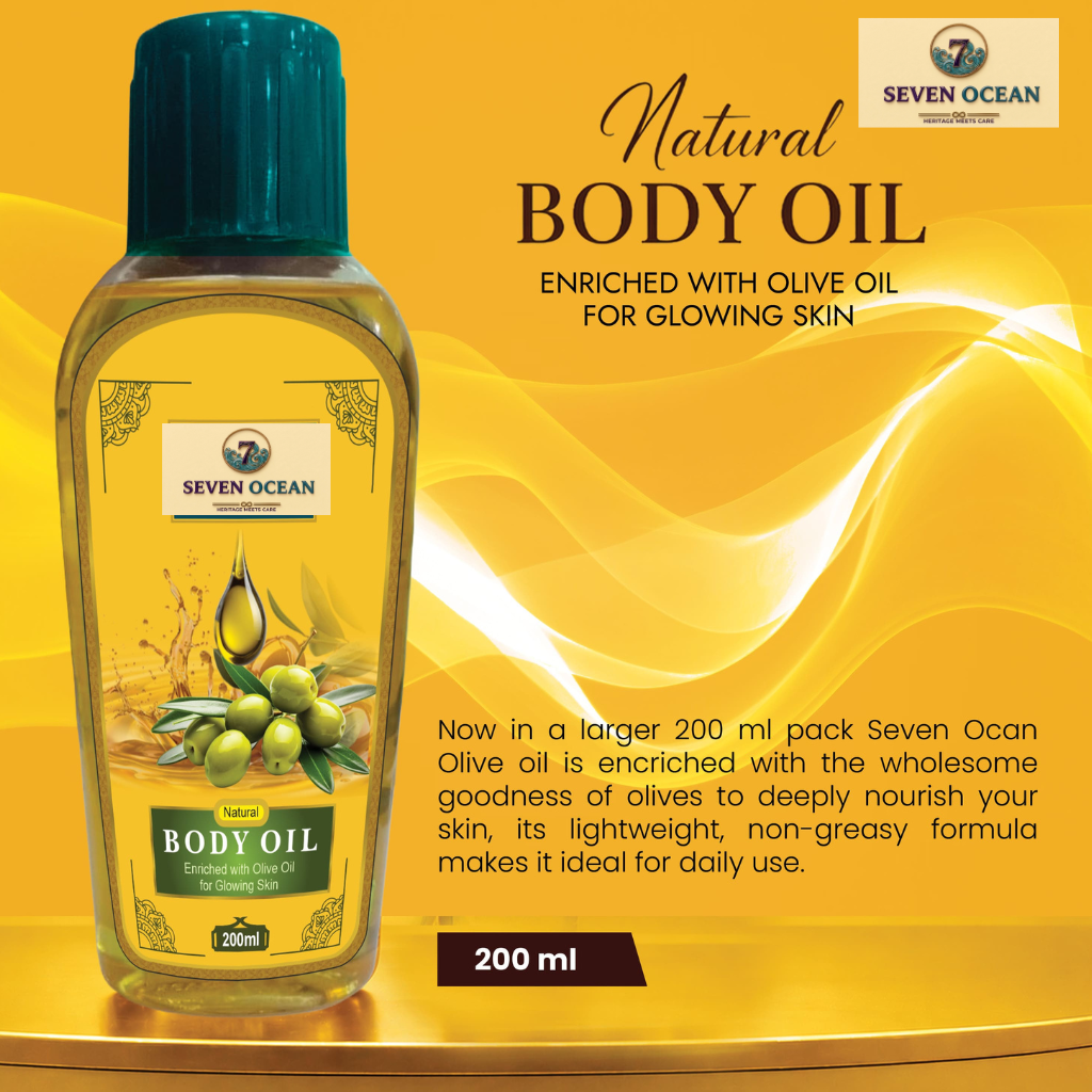 Natural Body Oil (Enriched with Olive Oil, Haldi, Neem and Other Natural Ingredients)- 200ml