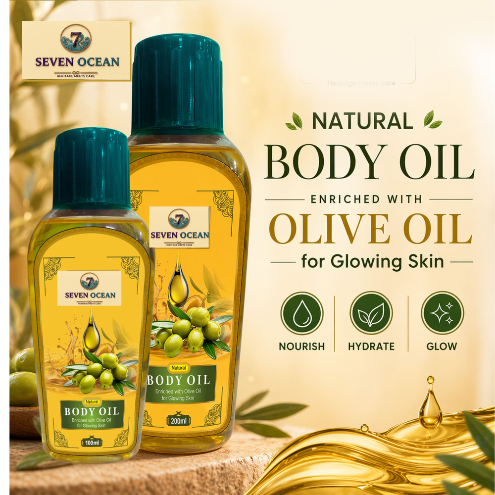 Natural Body Oil (Enriched with Olive Oil, Haldi, Neem and Other Natural Ingredients)- 200ml