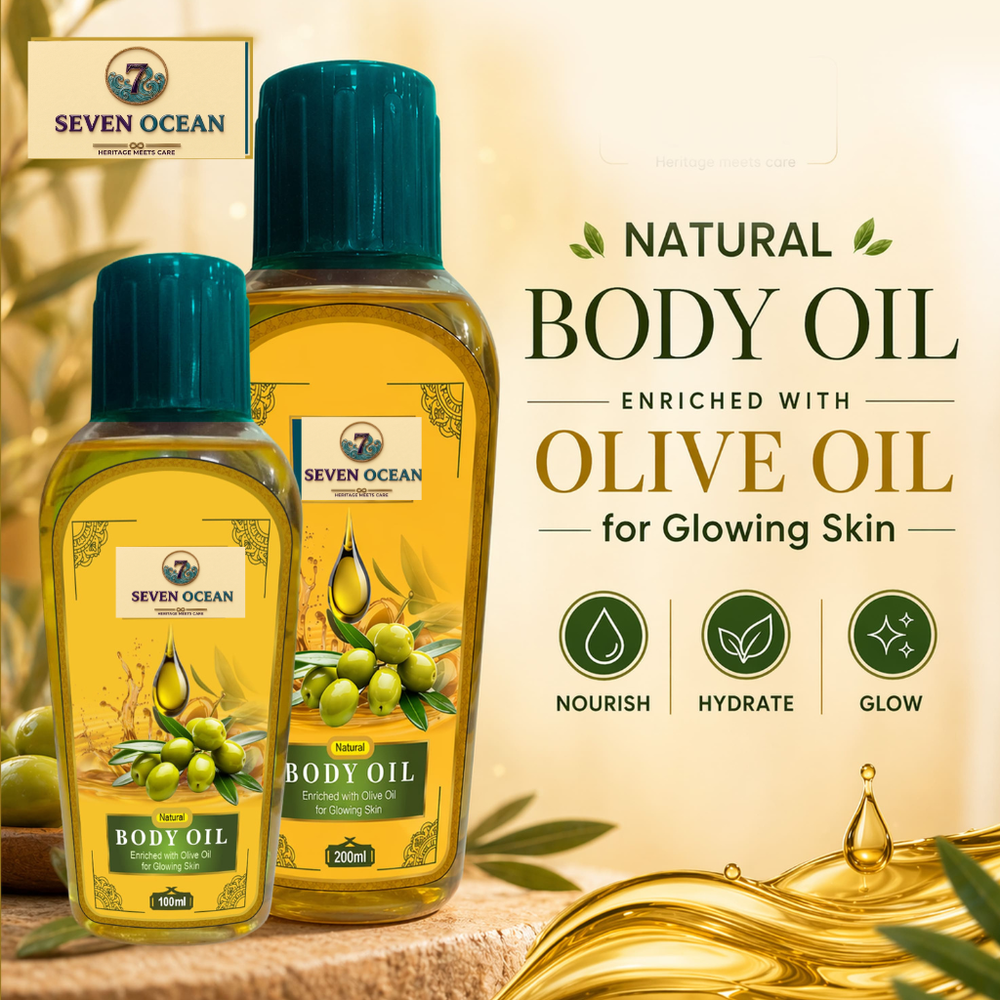 Natural Body Oil [Enriched with Olive Oil, Haldi, Neem and Other Natural Ingredients] - [200ml]+ [100ml] Combo