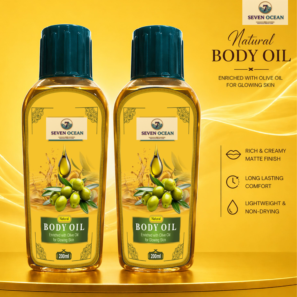 Natural Body Oil [Enriched with Olive Oil, Haldi, Neem and Other Natural Ingredients] - [200ml+200ml] Combo