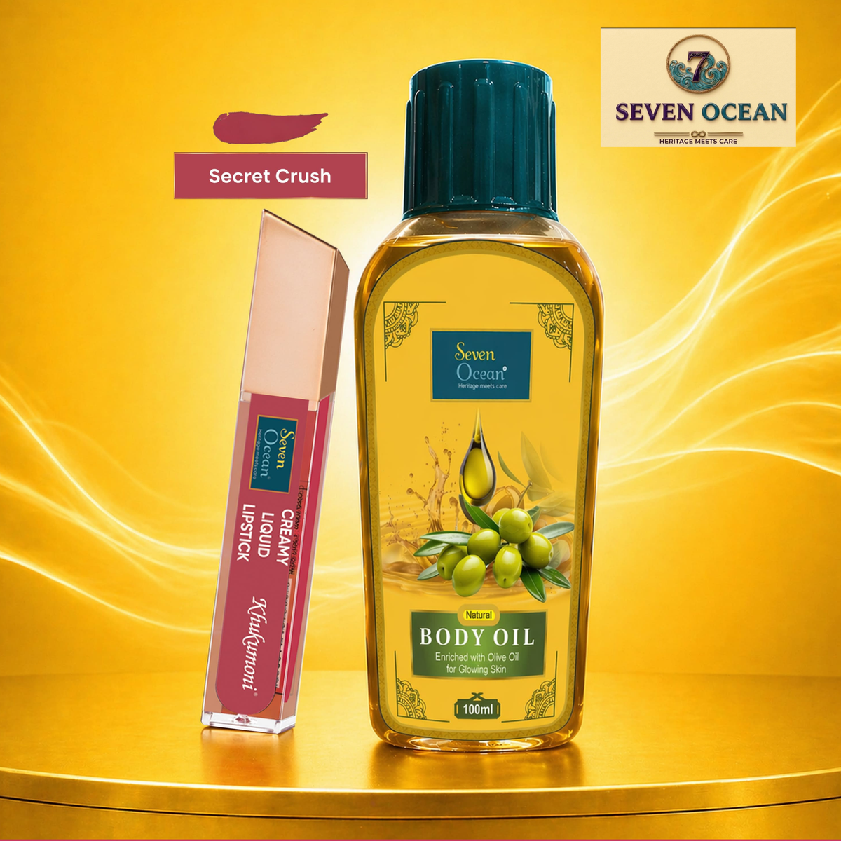 Secret Crush Lipstick With Natural Body Oil [200ml]- Pack Of 2 Combo