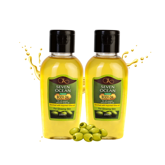 SEVEN OCEAN NATURAL BODY OIL (100ml) PACK OF 2pcs (Enriched with Olive Oil, Haldi, Neem and other natural ingredients)