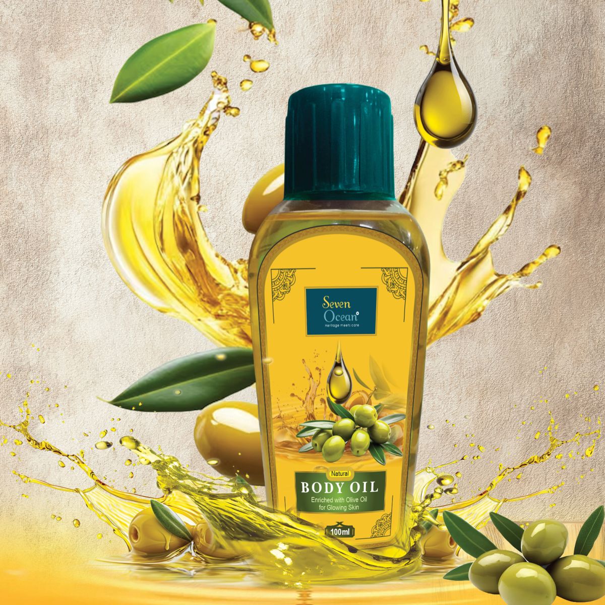 Seven Ocean Natural Body Oil (Enriched with Olive Oil, Haldi, Neem and Other Natural Ingredients)- 100ml 