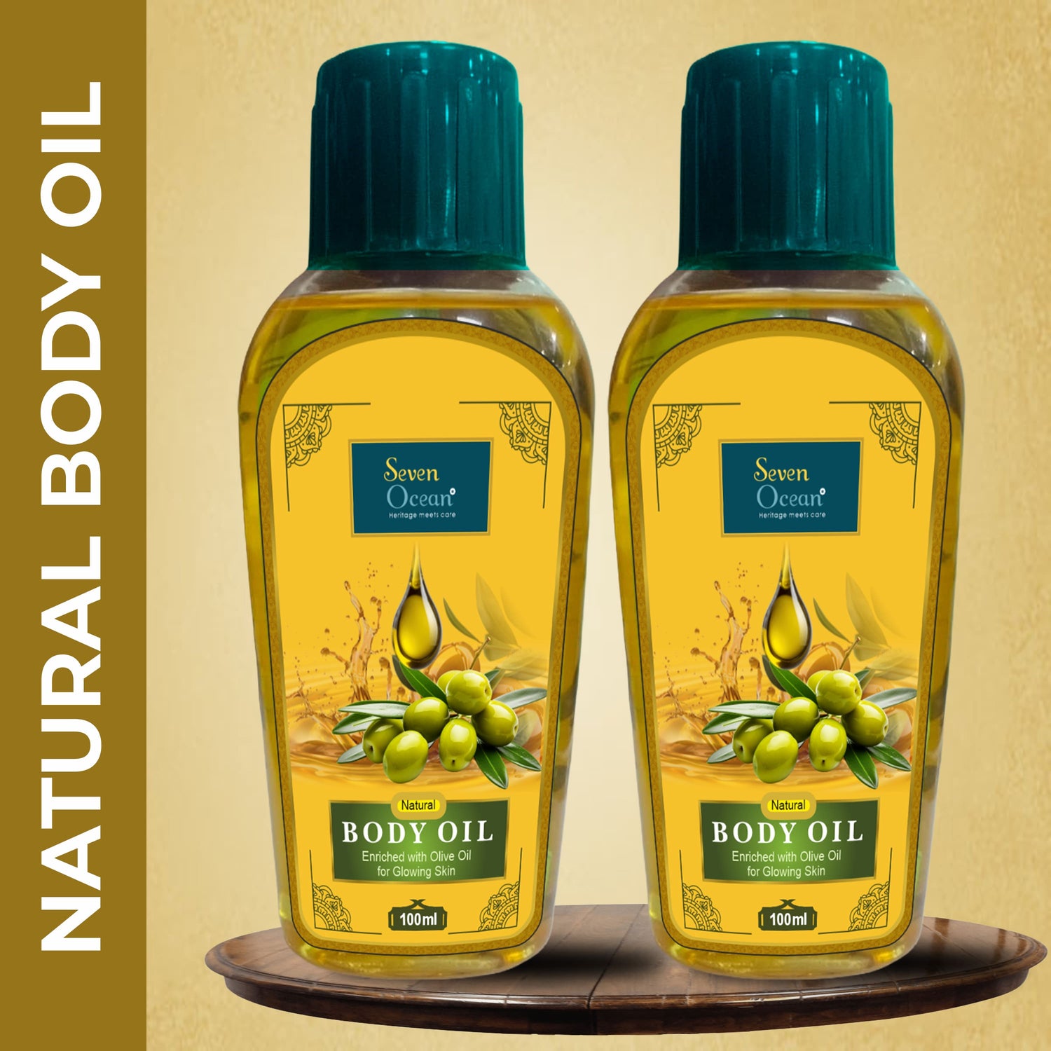 Seven Ocean- Natural Body Oil (100ml) Pack Of 2Pcs (Enriched with Olive Oil, Haldi, Neem and Other Natural Ingredients)