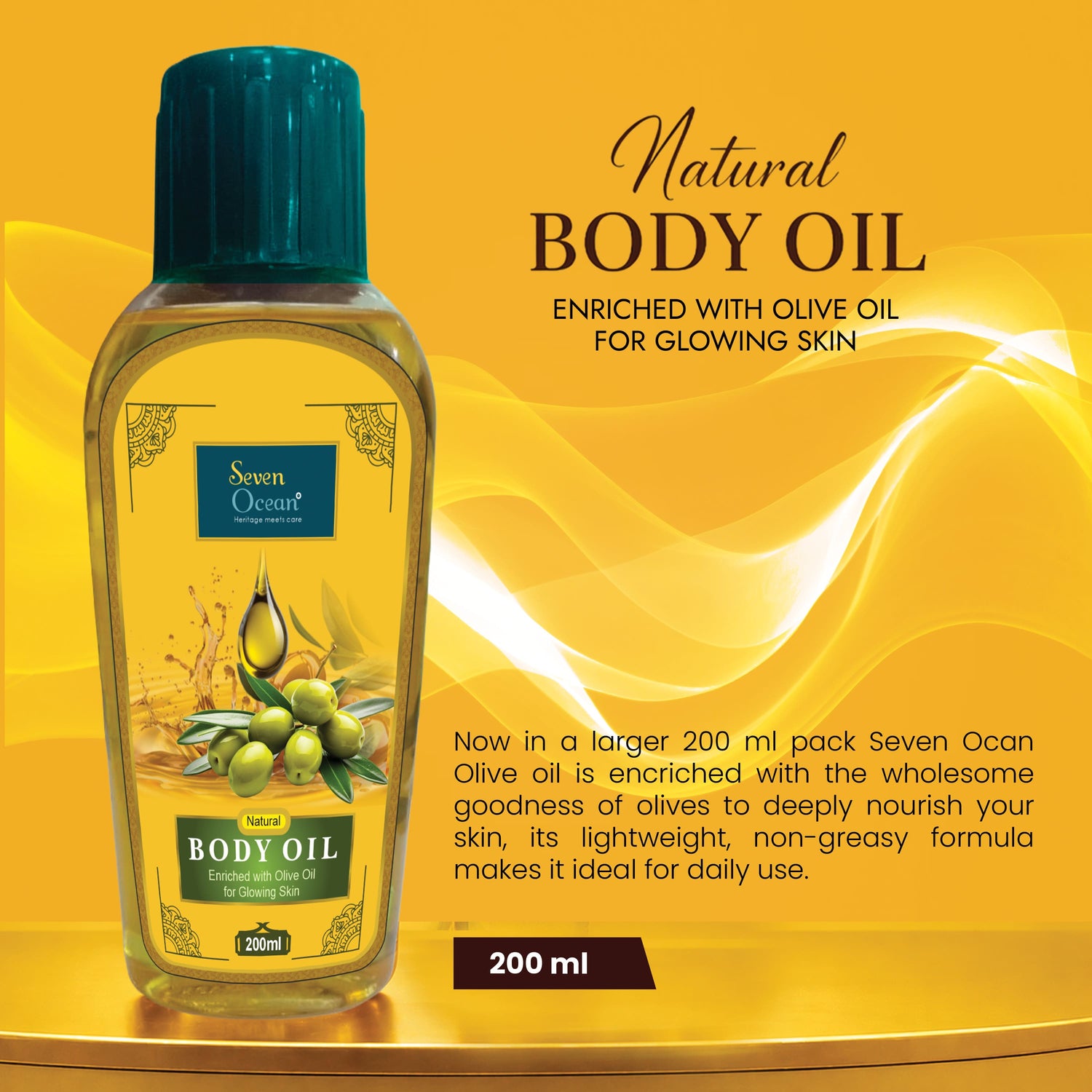 Seven Ocean- Natural Body Oil (Enriched with Olive Oil, Haldi, Neem and Other Natural Ingredients)- 200ml