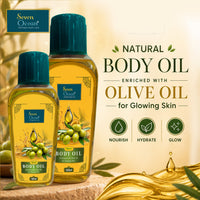 Natural Body Oil (Enriched with Olive Oil, Haldi, Neem and Other Natural Ingredients) - 200ml+100ml Combo