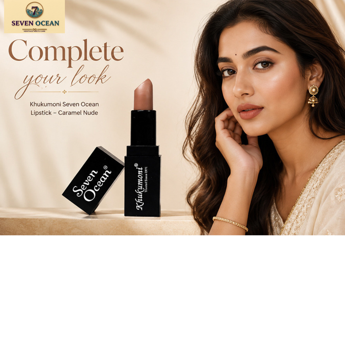 Khukumoni Seven Ocean Creamy Caramel Nude Bullet Lipstick - 02