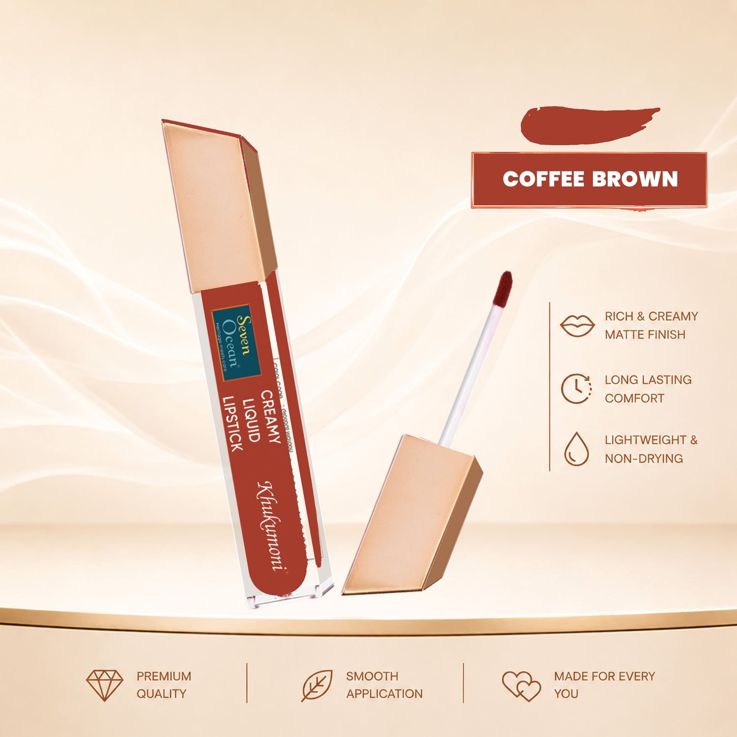 Seven Ocean Creamy Liquid Lipstick - Coffee Brown