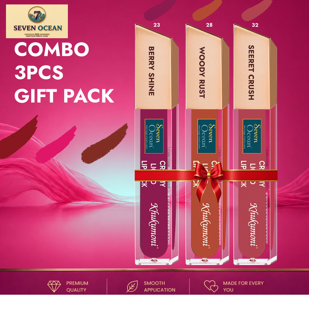 Creamy Liquid Lipstick- Woody Rust + Berry Shine + Secret Crush- Combo 3 Pcs Gift Pack