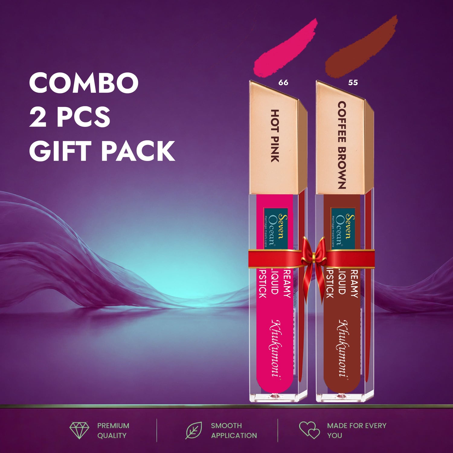 Seven Ocean Creamy Liquid Lipstick - Combo 2 Pcs Gift Pack