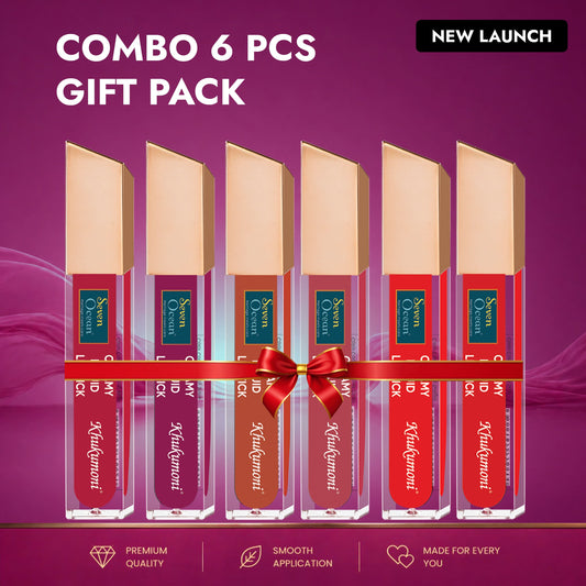 Seven Ocean- Creamy Liquid Lipstick- Combo Gift (Pack Of 6)