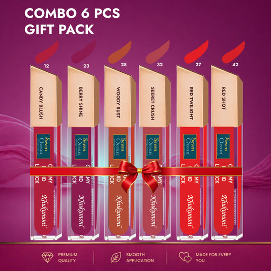 Seven Ocean- Creamy Liquid Lipstick- Combo Gift (Pack Of 6)