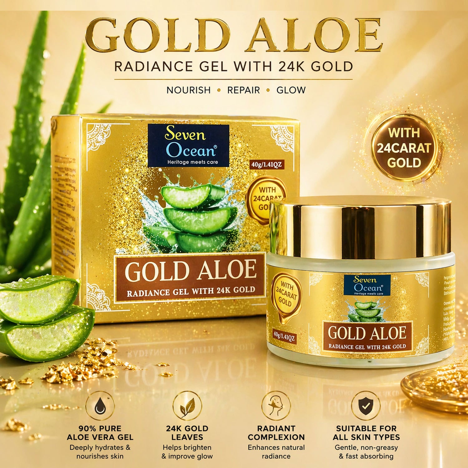 Seven Ocean Gold Aloe Vera Radiance Gel