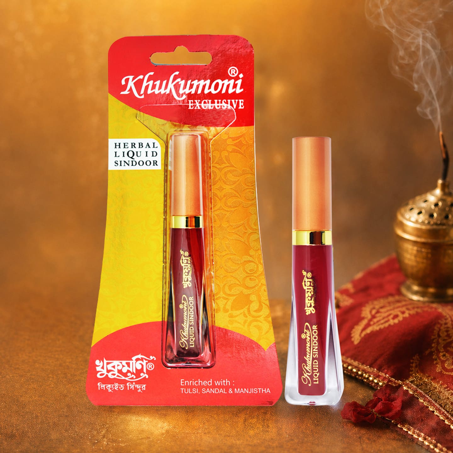 Khukumoni Exclusive Liquid Maroon Sindoor
