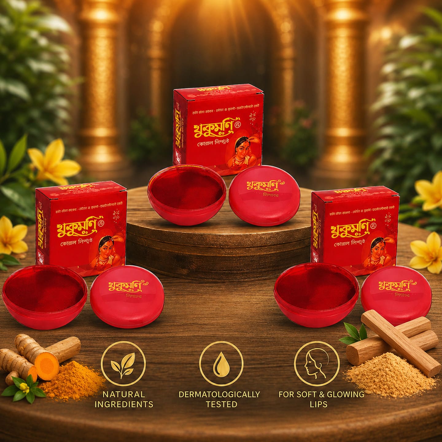 Maroon Dust Sindoor [3Pcs.]